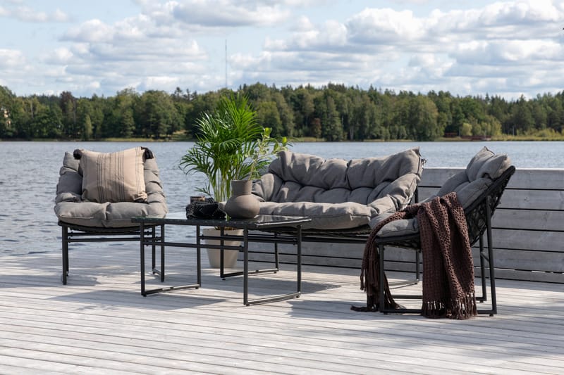 Tina Loungegrupp Utomhus 4-sits - Svart - Utemöbler - Loungemöbler - Loungegrupp & Loungeset