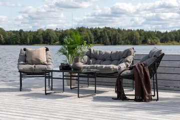 Tina Loungegrupp Utomhus 4-sits - Svart - Utemöbler - Loungemöbler - Loungegrupp & Loungeset