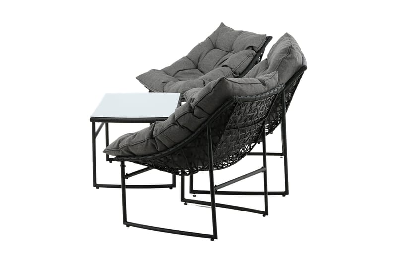 Tina Loungegrupp Utomhus 4-sits - Svart - Utemöbler - Loungemöbler - Loungegrupp & Loungeset