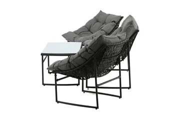 Tina Loungegrupp Utomhus 4-sits - Svart - Utemöbler - Loungemöbler - Loungegrupp & Loungeset