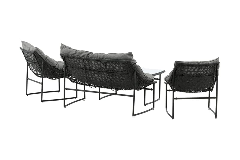 Tina Loungegrupp Utomhus 4-sits - Svart - Utemöbler - Loungemöbler - Loungegrupp & Loungeset