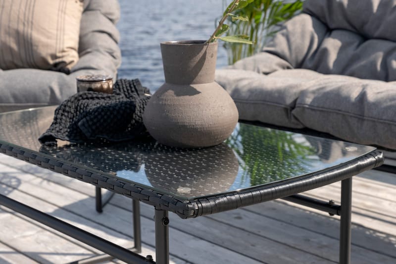 Tina Loungegrupp Utomhus 4-sits - Svart - Utemöbler - Loungemöbler - Loungegrupp & Loungeset