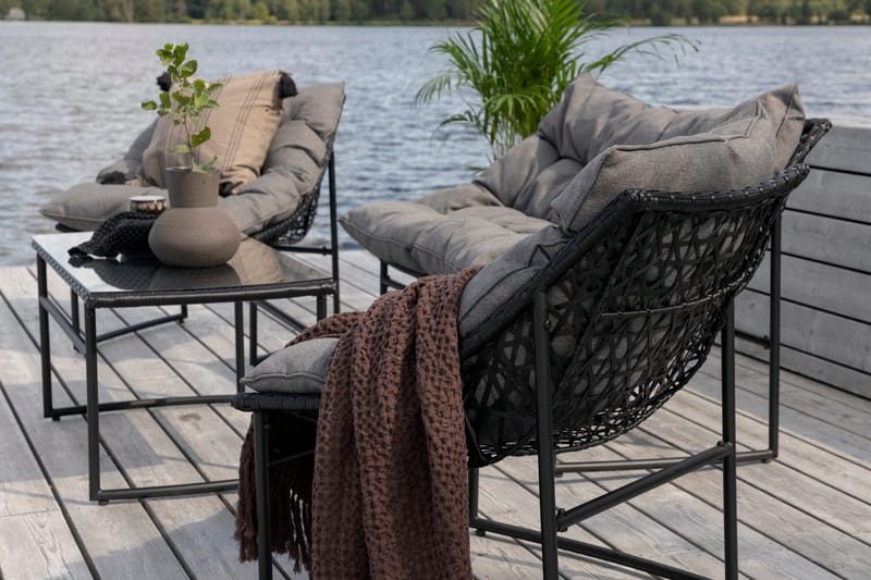 Tina Loungegrupp Utomhus 4-sits - Svart - Utemöbler - Loungemöbler - Loungegrupp & Loungeset