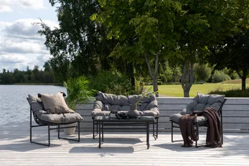 Tina Loungegrupp Utomhus 4-sits - Svart - Utemöbler - Loungemöbler - Loungegrupp & Loungeset