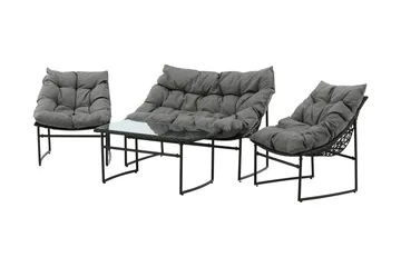 Tina Loungegrupp Utomhus 4-sits - Svart - Utemöbler - Loungemöbler - Loungegrupp & Loungeset