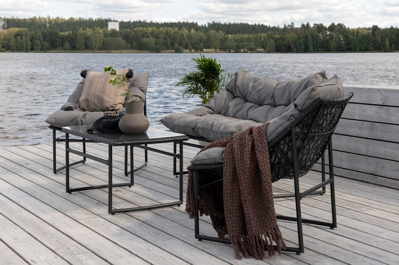 Tina Loungegrupp Utomhus 4-sits - Svart - Utemöbler - Loungemöbler - Loungegrupp & Loungeset