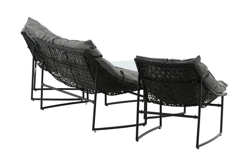 Tina Loungegrupp Utomhus 4-sits - Svart - Utemöbler - Loungemöbler - Loungegrupp & Loungeset