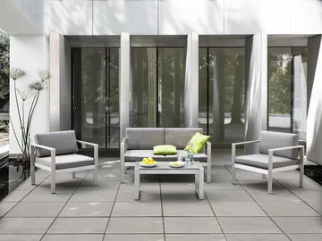 Tirrena Loungegrupp Utomhus 90 cm - Grå - Utemöbler - Loungemöbler - Loungegrupp & Loungeset