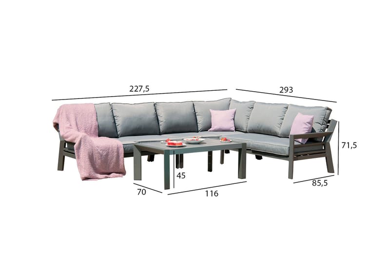 Tomson Trädgårdset Mörkgrå - Utemöbler - Loungemöbler - Loungegrupp & Loungeset