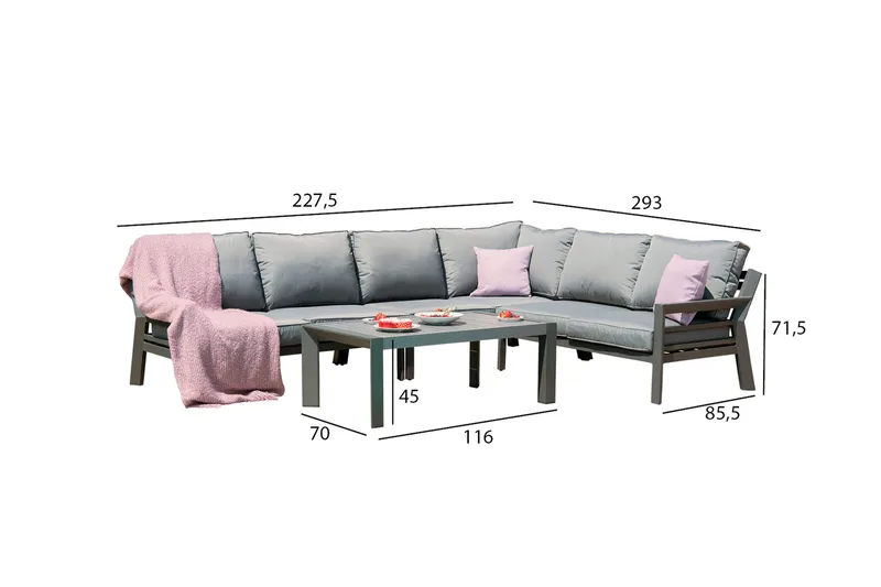 Tomson Trädgårdset Mörkgrå - Utemöbler - Loungemöbler - Loungegrupp & Loungeset