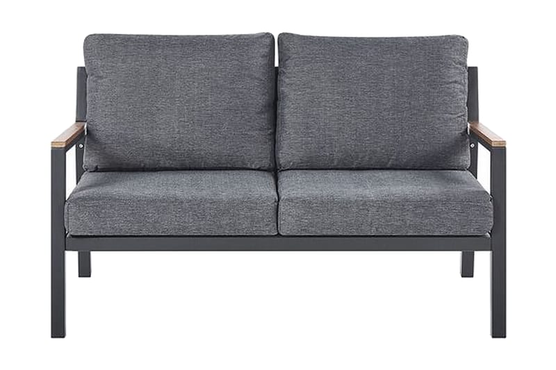 Trädgårdsmöbelset 4-sits mörkgrå DELIA - Svart - Utemöbler - Loungemöbler - Loungegrupp & Loungeset