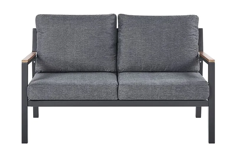Trädgårdsmöbelset 4-sits mörkgrå DELIA - Svart - Utemöbler - Loungemöbler - Loungegrupp & Loungeset