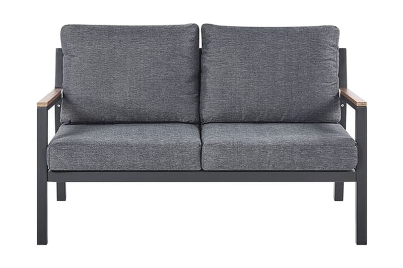 Trädgårdsmöbelset 4-sits mörkgrå DELIA - Svart - Utemöbler - Loungemöbler - Loungegrupp & Loungeset