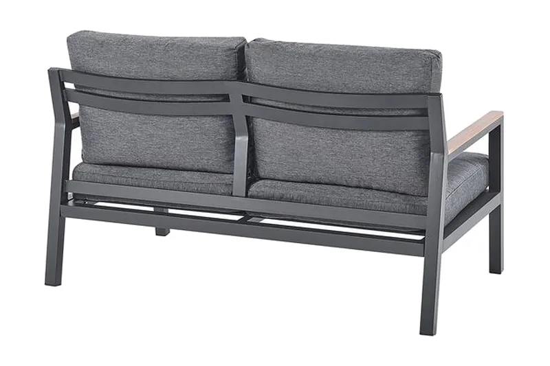 Trädgårdsmöbelset 4-sits mörkgrå DELIA - Svart - Utemöbler - Loungemöbler - Loungegrupp & Loungeset