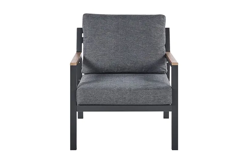 Trädgårdsmöbelset 4-sits mörkgrå DELIA - Svart - Utemöbler - Loungemöbler - Loungegrupp & Loungeset