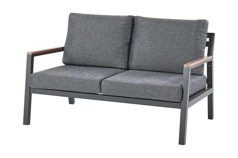 Trädgårdsmöbelset 4-sits mörkgrå DELIA - Svart - Utemöbler - Loungemöbler - Loungegrupp & Loungeset