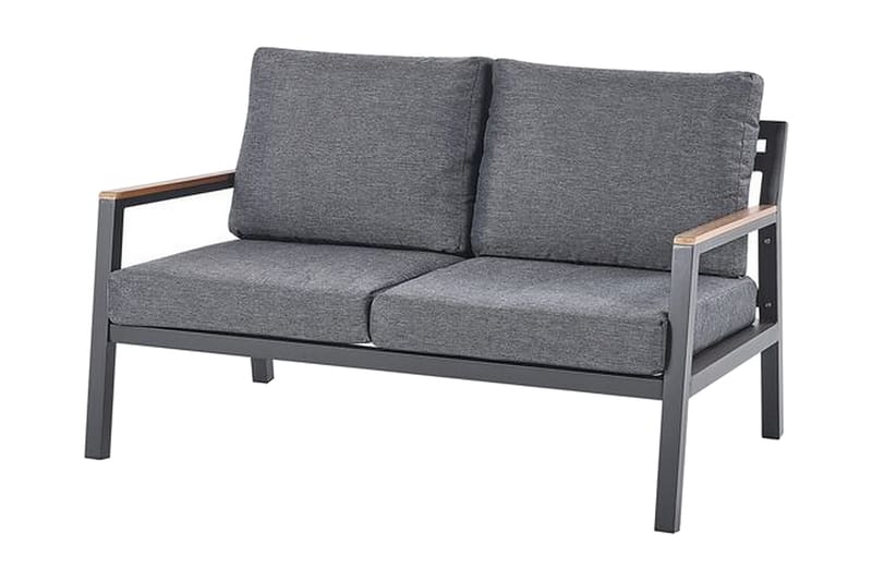 Trädgårdsmöbelset 4-sits mörkgrå DELIA - Svart - Utemöbler - Loungemöbler - Loungegrupp & Loungeset