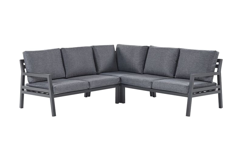 Trädgårdsmöbelset 5-sits mörkgrå VIZZINI - Svart - Utemöbler - Loungemöbler - Loungegrupp & Loungeset