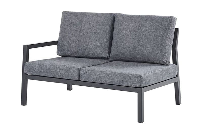 Trädgårdsmöbelset 5-sits mörkgrå VIZZINI - Svart - Utemöbler - Loungemöbler - Loungegrupp & Loungeset
