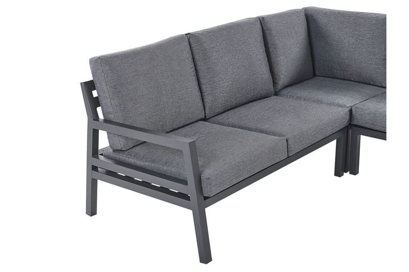 Trädgårdsmöbelset 5-sits mörkgrå VIZZINI - Svart - Utemöbler - Loungemöbler - Loungegrupp & Loungeset