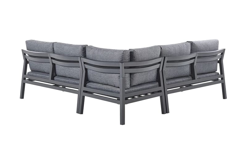 Trädgårdsmöbelset 5-sits mörkgrå VIZZINI - Svart - Utemöbler - Loungemöbler - Loungegrupp & Loungeset