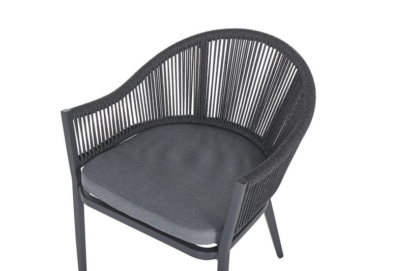 Trädgårdsset av bord och 4 stolar aluminium MILETO - Grå - Altanmöbler - Soffgrupp utomhus - Loungegrupp & Loungeset
