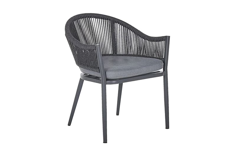 Trädgårdsset av Utebord och 4 Utestolar aluminium MILETO - Grå - Utemöbler - Loungemöbler - Loungegrupp & Loungeset