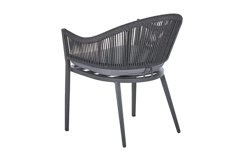 Trädgårdsset av Utebord och 4 Utestolar aluminium MILETO - Grå - Utemöbler - Loungemöbler - Loungegrupp & Loungeset