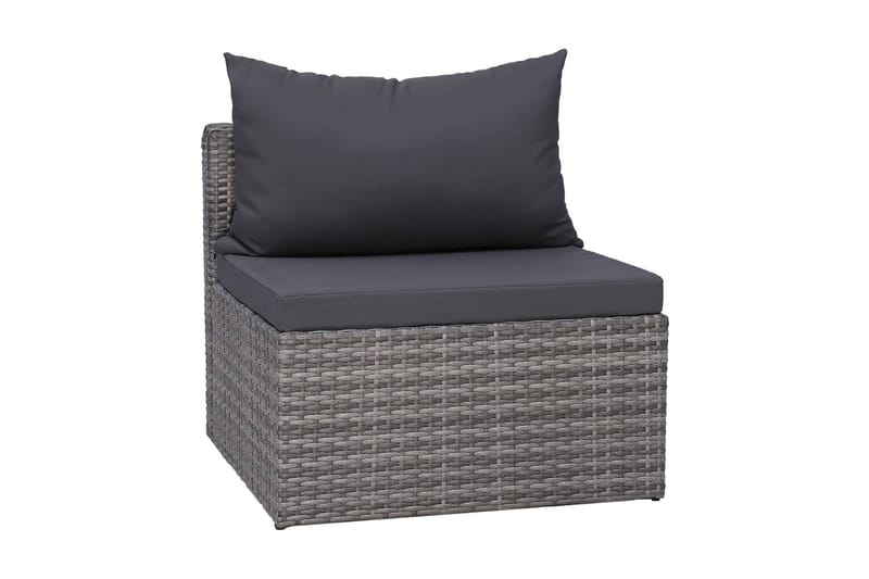 Trädgårdssoffa med dynor & kuddar 7 delar konstrotting grå - Grå - Utemöbler - Loungemöbler - Loungegrupp & Loungeset