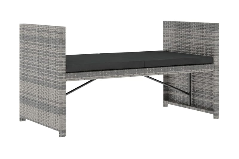 Trädgårdssoffa med dynor 5 delar konstrotting grå - Grå - Utemöbler - Loungemöbler - Loungegrupp & Loungeset