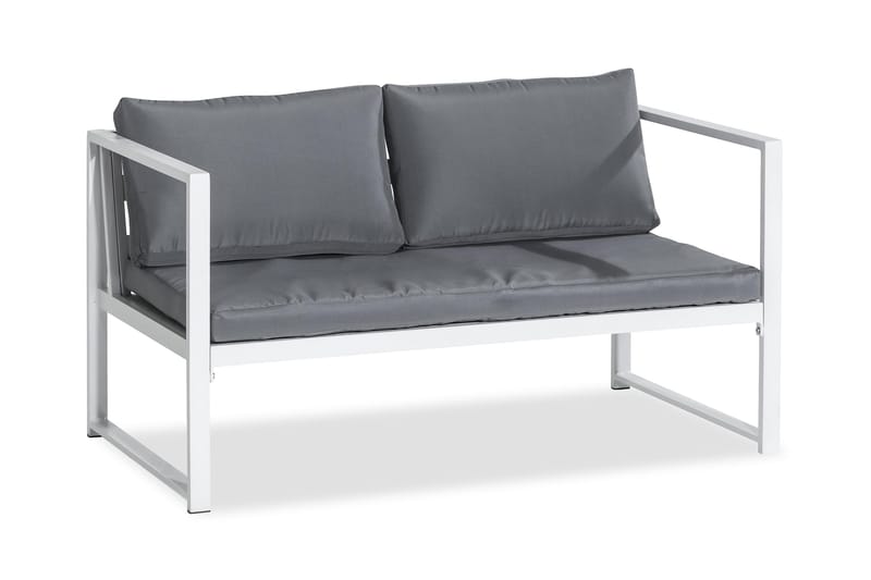 Tunis Soffgrupp - Vit / Gråa dynor - Utemöbler - Loungemöbler - Loungegrupp & Loungeset