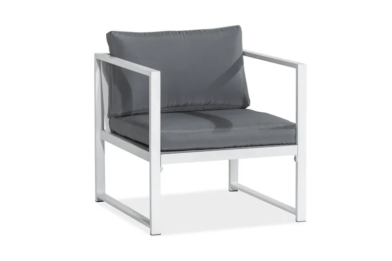 Tunis Soffgrupp - Vit / Gråa dynor - Utemöbler - Loungemöbler - Loungegrupp & Loungeset