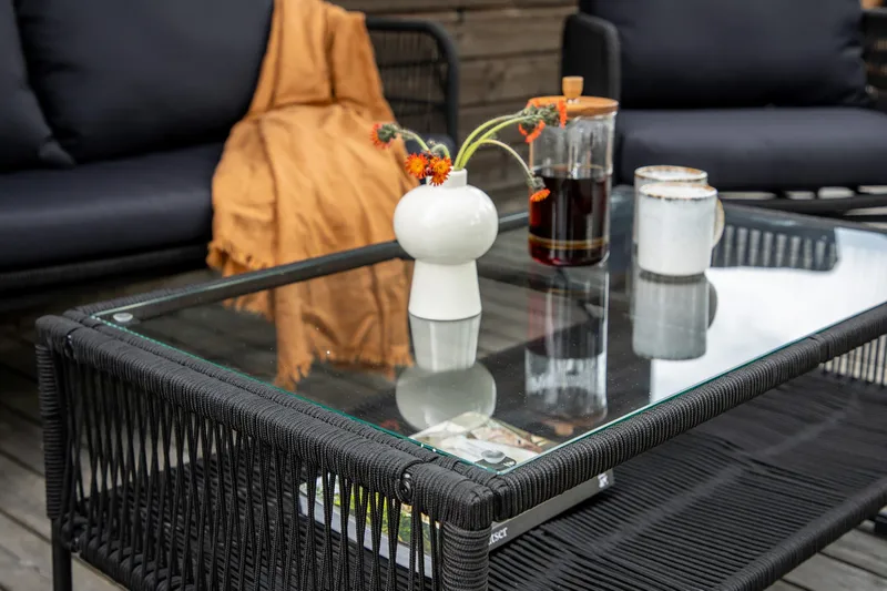 Utah Loungegrupp Utomhus 4-sits - Svart - Utemöbler - Loungemöbler - Loungegrupp & Loungeset