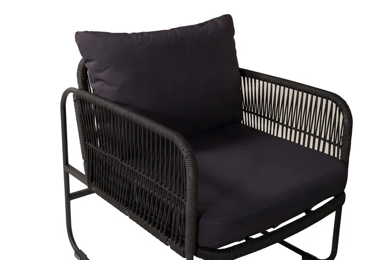 Utah Loungegrupp Utomhus 4-sits - Svart - Utemöbler - Loungemöbler - Loungegrupp & Loungeset