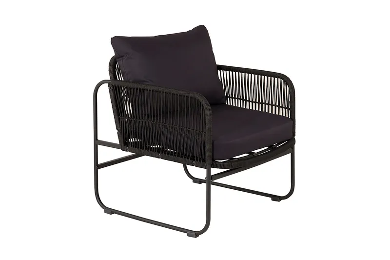 Utah Loungegrupp Utomhus 4-sits - Svart - Utemöbler - Loungemöbler - Loungegrupp & Loungeset