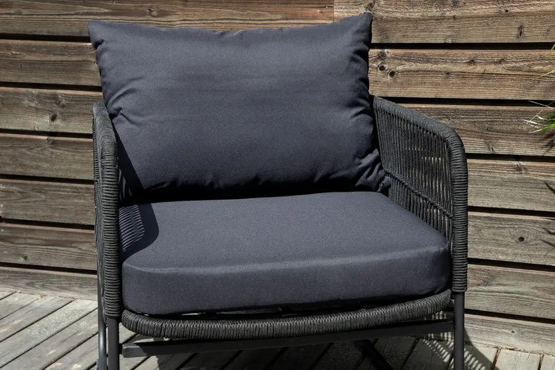 Utah Loungegrupp Utomhus 4-sits - Svart - Utemöbler - Loungemöbler - Loungegrupp & Loungeset