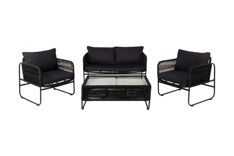 Utah Loungegrupp Utomhus 4-sits, Svart