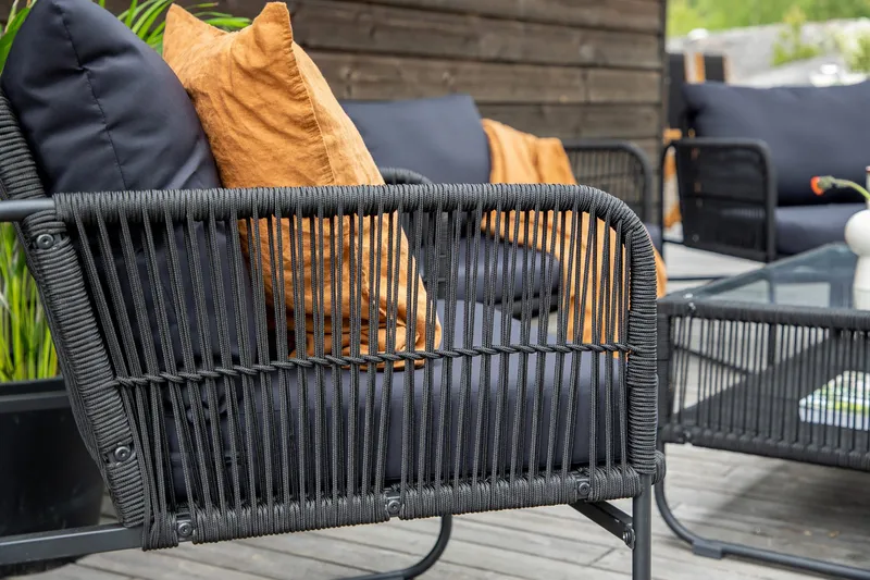 Utah Loungegrupp Utomhus 4-sits - Svart - Utemöbler - Loungemöbler - Loungegrupp & Loungeset