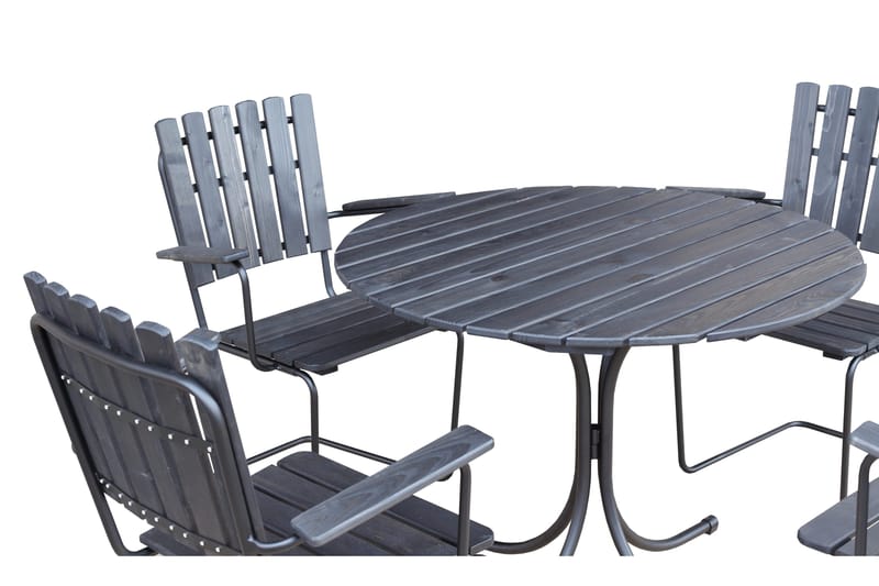 Vaxholm Matgrupp Utomhus Rund - Kaffesvart/Grå - Utemöbler - Loungemöbler - Loungegrupp & Loungeset
