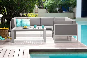 Vinci Loungegrupp Utomhus 120 cm - Grå - Utemöbler - Loungemöbler - Loungegrupp & Loungeset