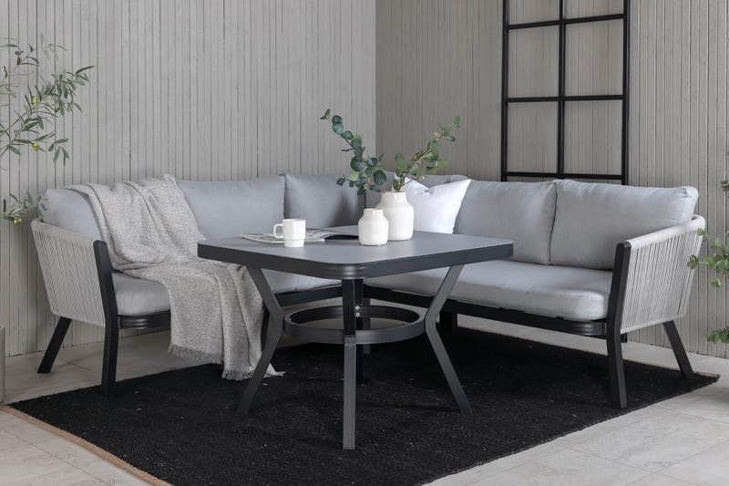 Virya HörnLoungegrupp Utomhus med Dynor - Svart - Utemöbler - Loungemöbler - Loungegrupp & Loungeset