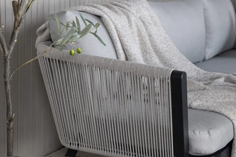 Virya HörnLoungegrupp Utomhus med Dynor - Svart - Utemöbler - Loungemöbler - Loungegrupp & Loungeset