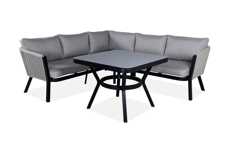 Virya HörnLoungegrupp Utomhus med Dynor - Svart - Utemöbler - Loungemöbler - Loungegrupp & Loungeset
