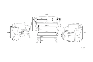 Vittoria Loungegrupp Utomhus 91 cm - Brun - Utemöbler - Loungemöbler - Loungegrupp & Loungeset