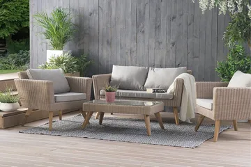 Vittoria Loungegrupp Utomhus 91 cm - Brun - Utemöbler - Loungemöbler - Loungegrupp & Loungeset