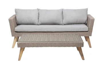 Vittoria xl  Loungegrupp Utomhus 120 cm - Trä/Natur - Utemöbler - Loungemöbler - Loungegrupp & Loungeset