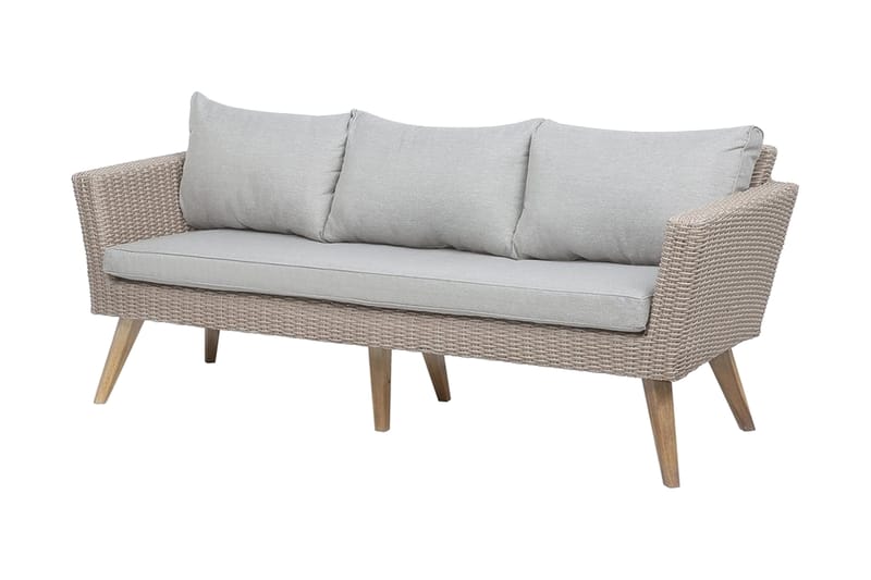 Vittoria xl  Loungegrupp Utomhus 120 cm - Trä/Natur - Utemöbler - Loungemöbler - Loungegrupp & Loungeset