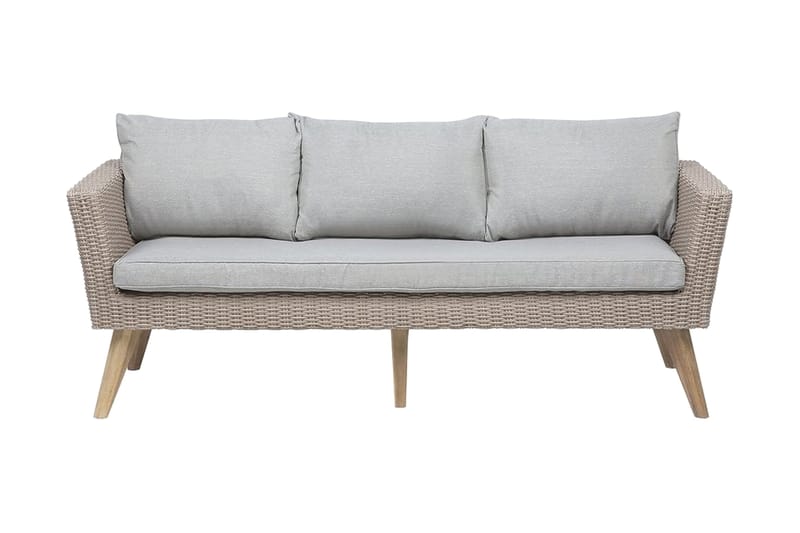 Vittoria xl  Loungegrupp Utomhus 120 cm - Trä/Natur - Utemöbler - Loungemöbler - Loungegrupp & Loungeset