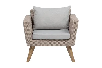 Vittoria xl  Loungegrupp Utomhus 120 cm - Trä/Natur - Utemöbler - Loungemöbler - Loungegrupp & Loungeset