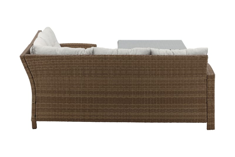 Watford Hörnsoffa Utomhus med Utebord - Brun/Natur - Utemöbler - Loungemöbler - Loungegrupp & Loungeset